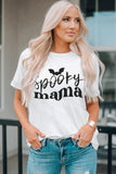 Round Neck Short Sleeve SPOOKY MAMA Graphic T-Shirt