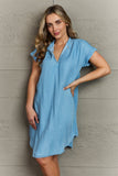 GeeGee Cozy Cuddles Full Size Denim Dress