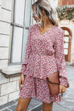 Floral V-Neck Layered Dress