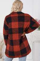 Plaid Button Down Coat with Pockets