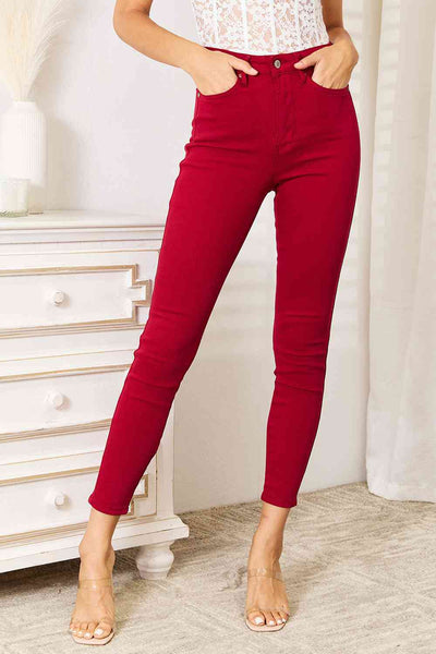 Judy Blue High Rise Tummy Control Red Skinny Jeans