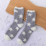 Soft Plush Knit Star Print Socks