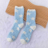 Soft Plush Knit Star Print Socks