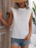 Butterfly Sleeve Frill Neck Blouse