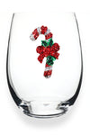 The Queens Jewels — Candy Cane Stemless Wine Glass