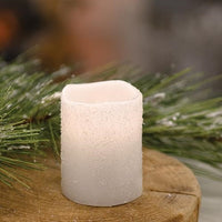 White Frosty Timer Votive