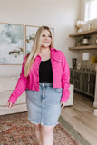 With a Whisper Denim Jacket in Hot Pink
