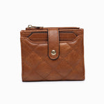 Melody Quilted Zip Top Wallet: Brown