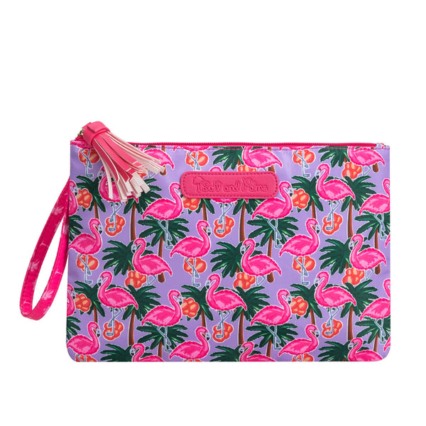 Salt and Palms Flamingo Print Bikini Bag