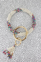 Seed Bead Tassel Key Ring Bangle - Vanilla Sprinkles