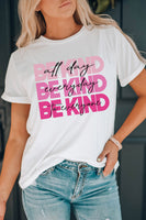 Slogan Graphic Round Neck Short Sleeve Tee