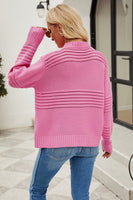 Round Neck Opnework Long Sleeve Pullover Sweater