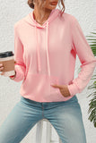 Drawstring Long Sleeve Hoodie with Pocket