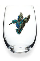 The Queens Jewels--Hummingbird Jeweled Stemless Wine Glass
