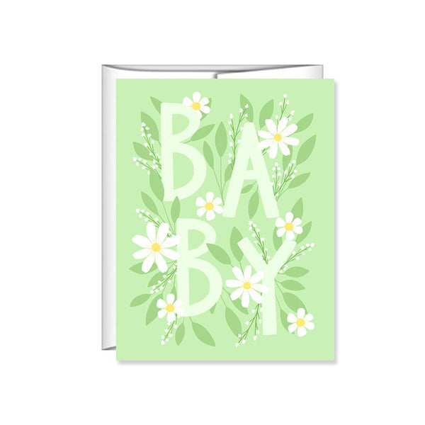Floral Baby Shower Card, Baby gift, Gender Neutral