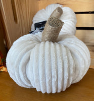 Cream Ribbed Fabric Pumpkins