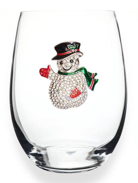 The Queens Jewels — Snowman Stemless Wine Glass