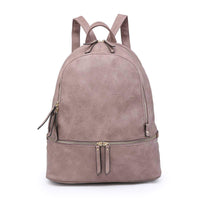 Tripe Zip Pocket Backpack ~ Vegan Leather