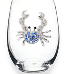The Queens Jewels — Crab Stemless Wine Glass