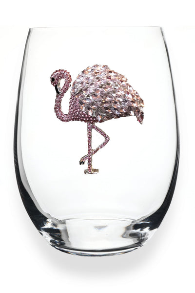 The Queens Jewels — Flamingo Stemless Wine Glass