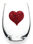 The Queens Jewels — Red Heart Stemless Wine Glass