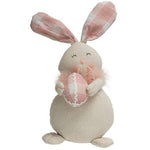 Fabric Bunny with Plaid Egg