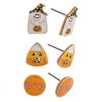 Halloween Enamel Earring Trio