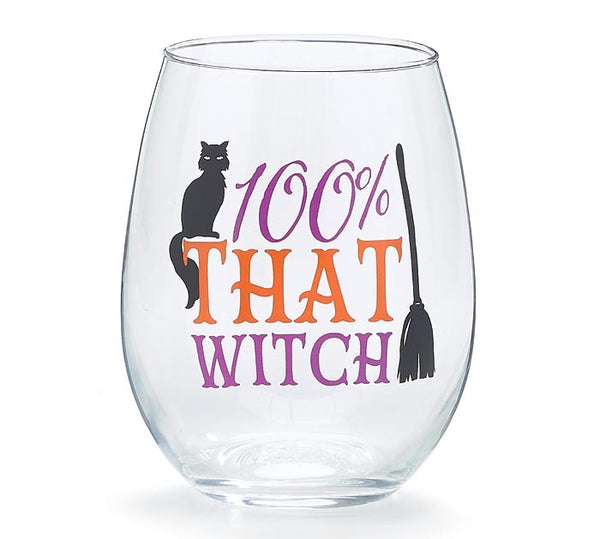 100% That Witch Wine Glass